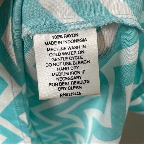 Escapada Charleston Chevron Print 3/4 Sleeve Tunic Resort dress size S - Picture 5 of 7